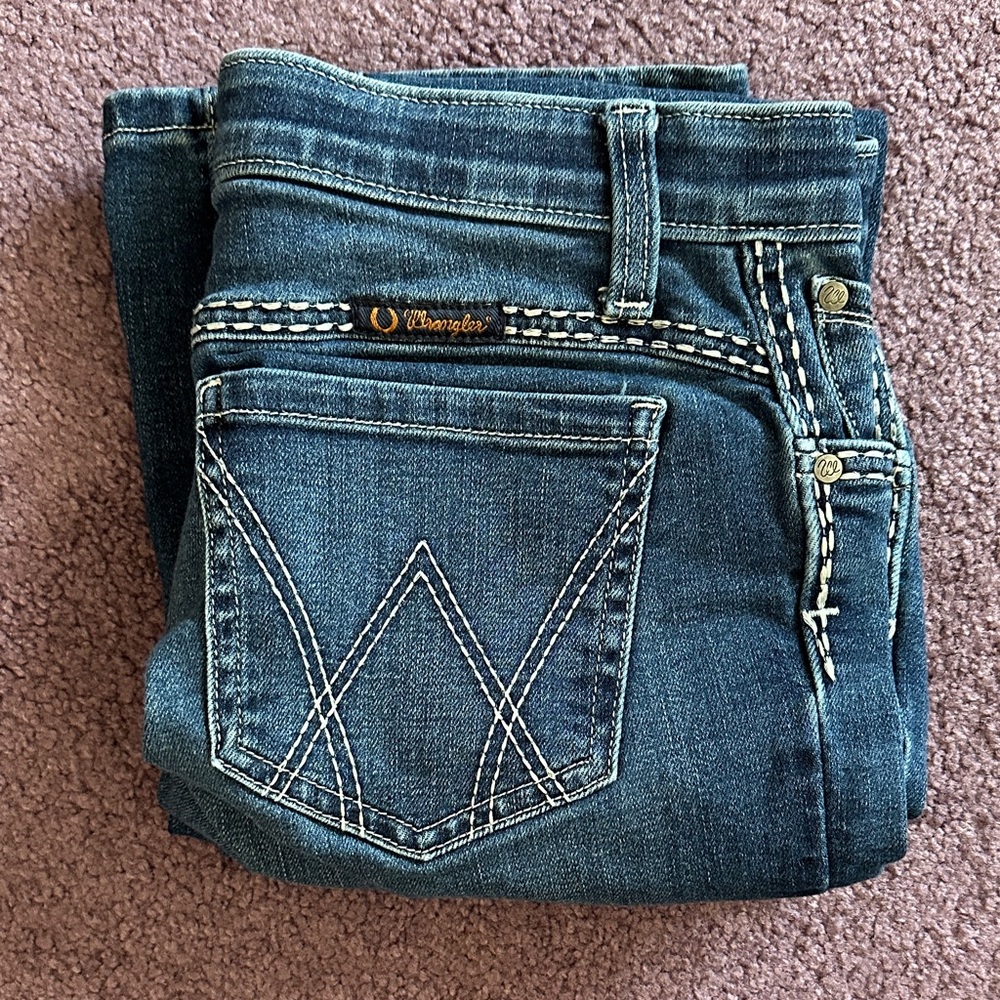 Wrangler Women's Shiloh Dark Blue Boot Cut Jeans, Length 36